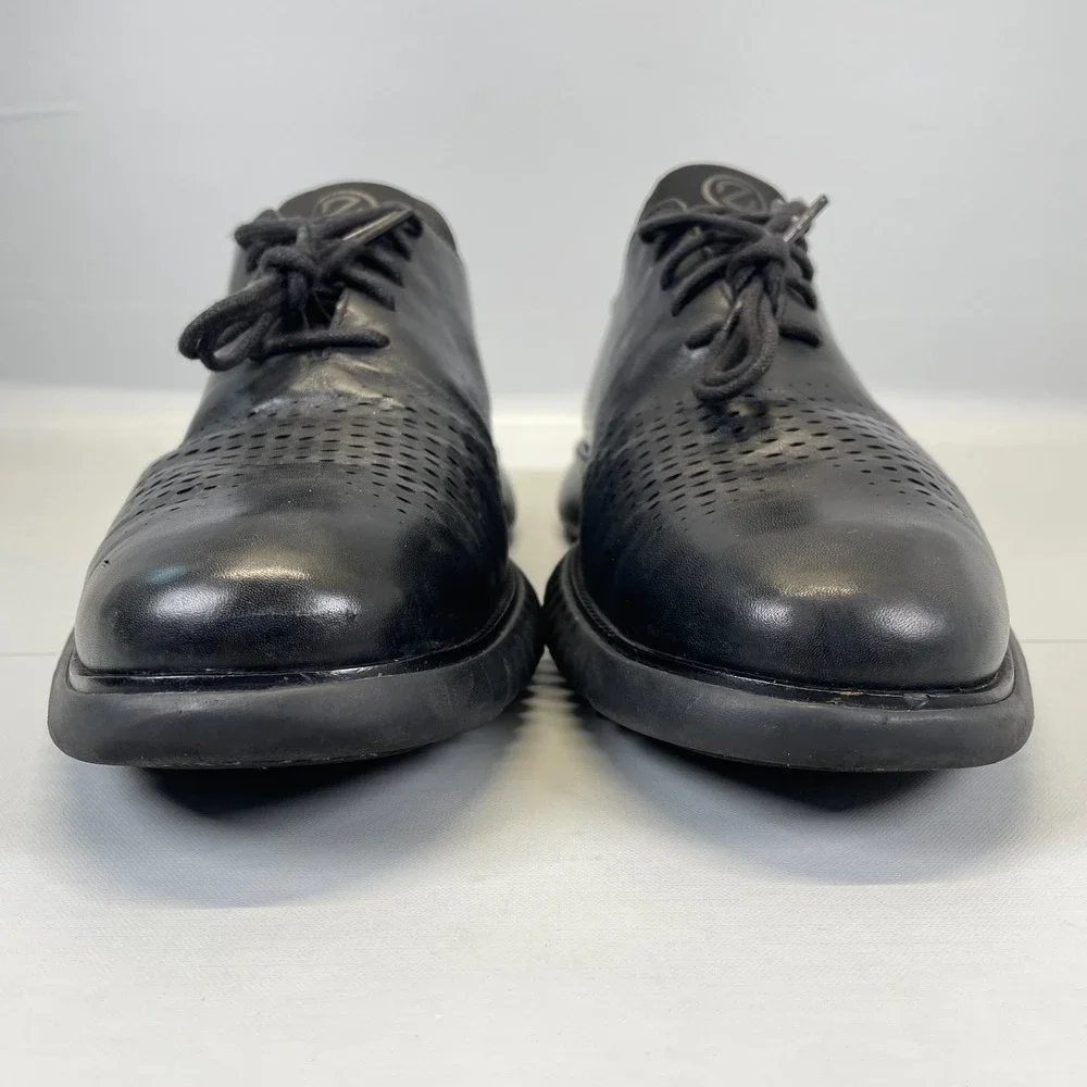 Cole Haan 2.Zerogrand Oxfords Mens Size 11.5 M Black Leather Laser Wingtip Shoes